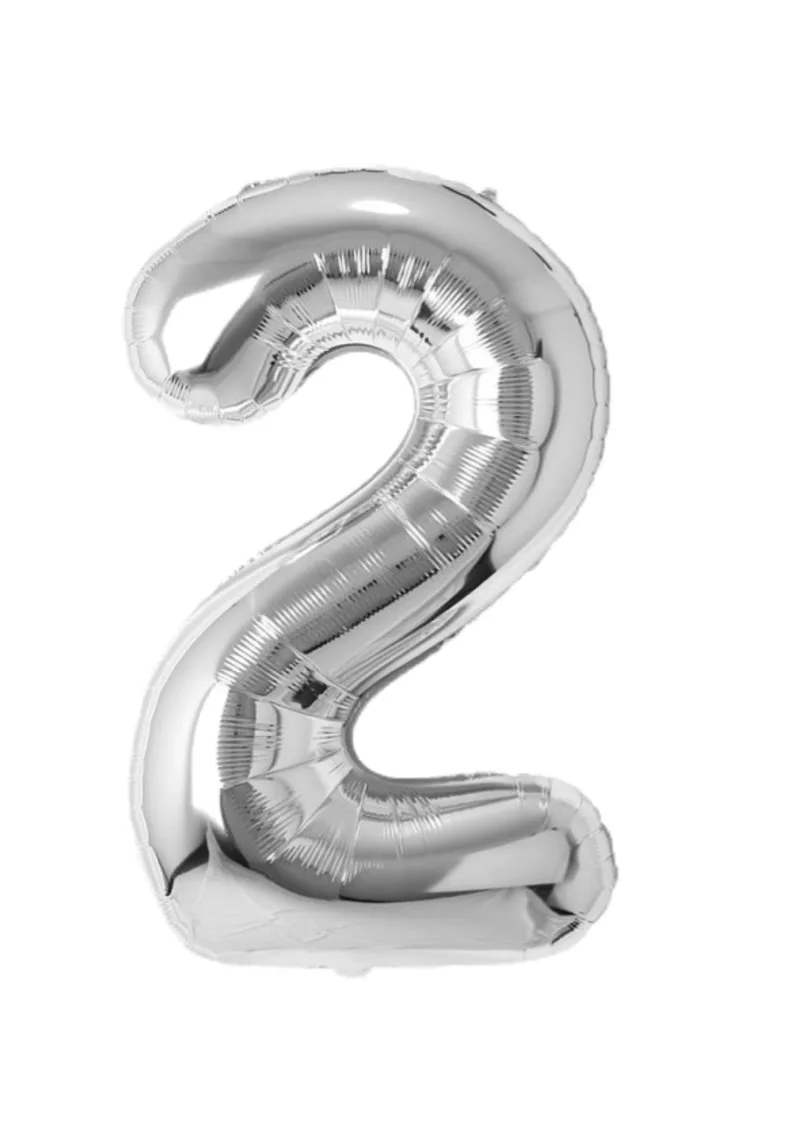 Balon cu heliu cifra “2” argintiu